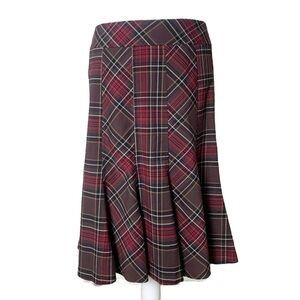 Kenar Tartan Skirt 10 Dark Academia Fluted Hemline Plaid